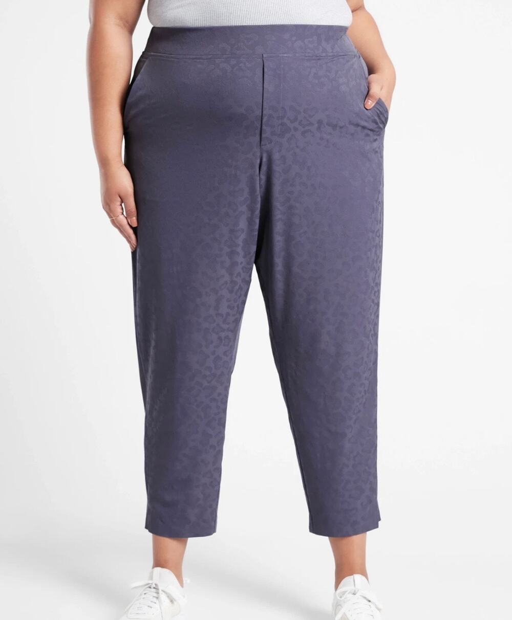 ATHLETA Brooklyn High Rise Textured Ankle Pant Medieval Violet 22